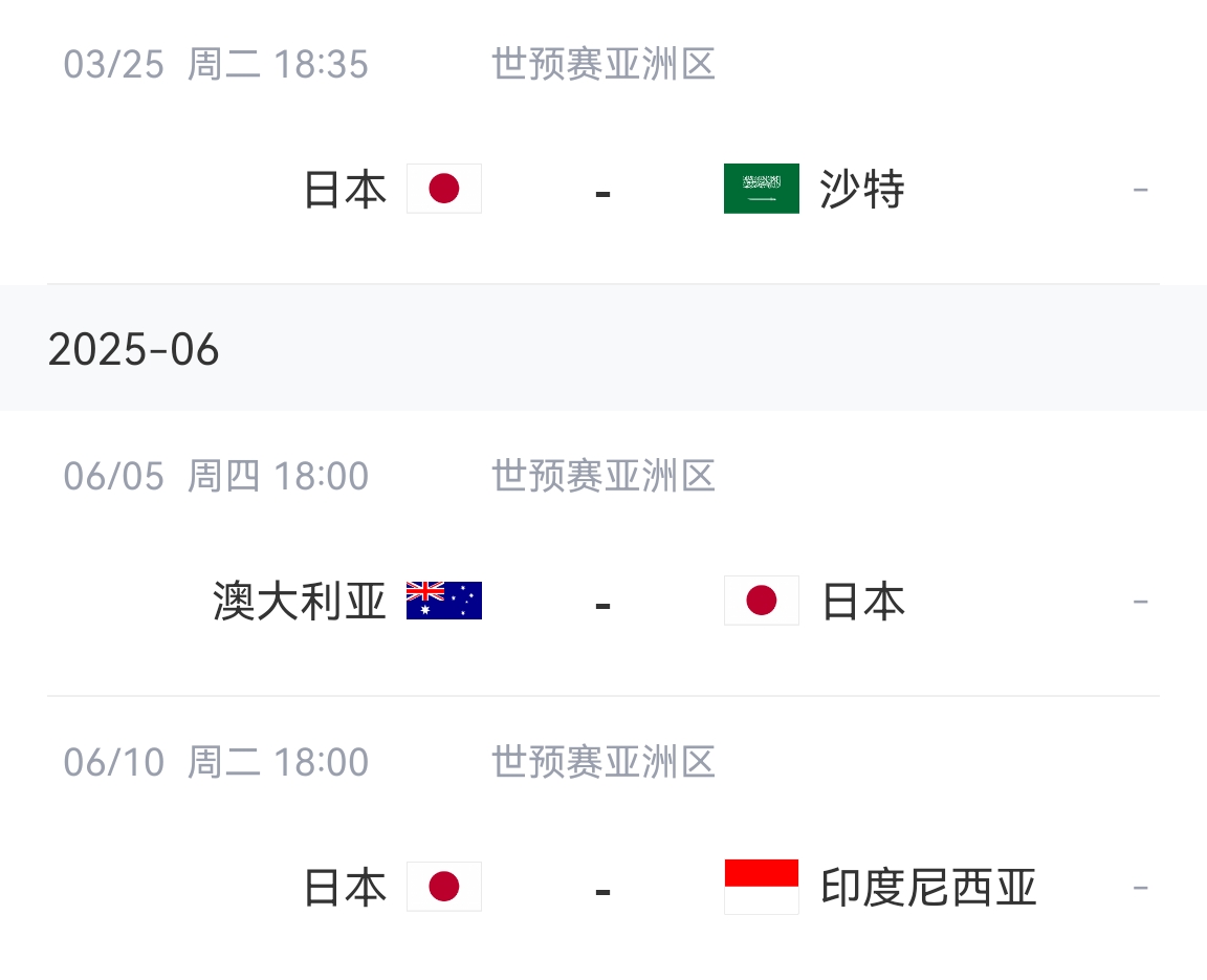 會(huì)不會(huì)放水？日本剩余賽程：主場(chǎng)vs沙特&印尼，客場(chǎng)vs澳大利亞